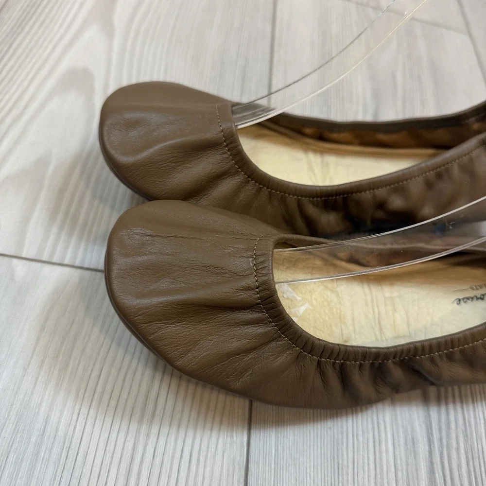 NEW The Storehouse Flats Womens 9 Foldable Leather Ballet Shoes Classic Brown